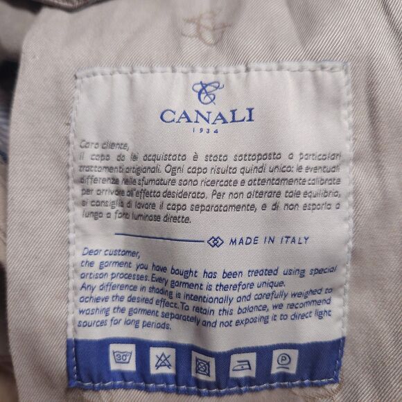 Canali Chino Pants Mens Size 54 (Fit 36x30) Cotton Silk Blend Made in Italy - Picture 6 of 13